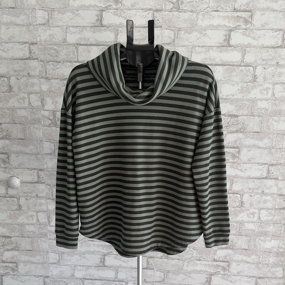 Lou & Grey Striped Cowl Neck Sweater